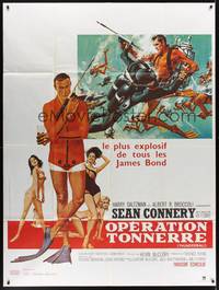 2e559 THUNDERBALL French 1p R80s art of Sean Connery as James Bond 007 by Robert McGinnis!