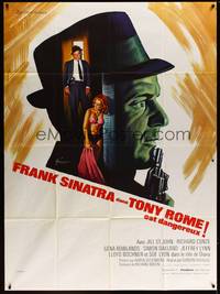 2e568 TONY ROME French 1p '67 completely different art of detective Frank Sinatra by Grinsson!