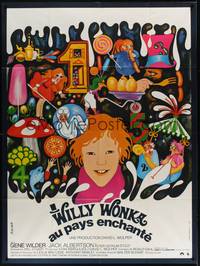 2e594 WILLY WONKA & THE CHOCOLATE FACTORY French 1p '71 cool completely different art by Bacha!