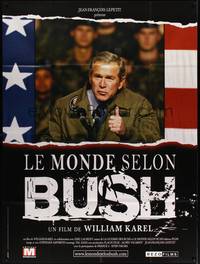 2e598 WORLD ACCORDING TO BUSH French 1p '04 great image of George in flight suit giving thumbs up!