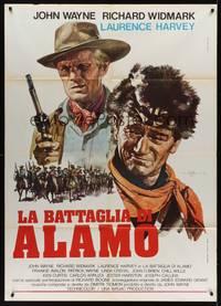 2e002 ALAMO Italian 1p R71 different art of John Wayne & Richard Widmark by A. Biffignanti!