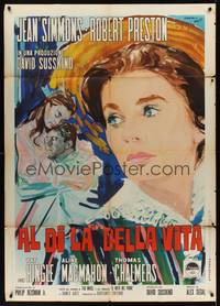 2e003 ALL THE WAY HOME Italian 1p '64 art of sexy Jean Simmons c/u & with Robert Preston by Avelli!