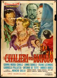 2e034 DEVIL'S CAVALIERS Italian 1p '59 art of top cast members by Averardo Ciriello!