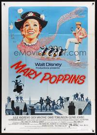 2e079 MARY POPPINS Italian 1p R1980s Julie Andrews & Dick Van Dyke, Disney classic, different art!