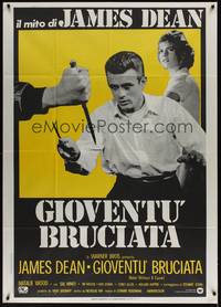 2e100 REBEL WITHOUT A CAUSE Italian 1p R70s Nicholas Ray, different image of James Dean with knife!