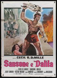 2e106 SAMSON & DELILAH Italian 1p R70s different art of Hedy Lamarr & Mature, Cecil B. DeMille