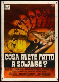 2e107 SCHOOL THAT COULDN'T SCREAM Italian 1p '72 cool horror art of victim by Sandro Symeoni!