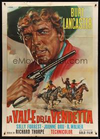 2e138 VENGEANCE VALLEY Italian 1p R64 completely different art of Burt Lancaster by Renato Casaro!