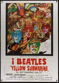 2e149 YELLOW SUBMARINE Italian 1p R70s great psychedelic art of Beatles John, Paul, Ringo & George!