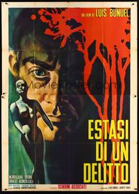 2e179 CRIMINAL LIFE OF ARCHIBALDO DE LA CRUZ Italian 2p '55 Luis Bunuel, cool different art!