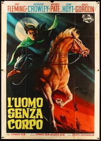 2e182 CURSE OF THE UNDEAD Italian 2p '59 different art of guy on horseback by Alfredo Capitani!