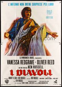 2e186 DEVILS Italian 2p '71 Ken Russell, different art of Oliver Reed & Vanessa Redgrave by Iaia!