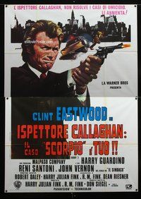 2e187 DIRTY HARRY Italian 2p R70s great artwork of Clint Eastwood firing gun by P. Franco