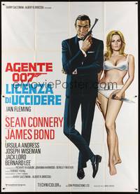 2e190 DR. NO Italian 2p R70s art of Sean Connery as James Bond w/sexy Ursula Andress in bikini!