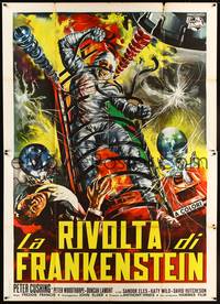 2e193 EVIL OF FRANKENSTEIN Italian 2p '64 Hammer, best completely different art of the monster!