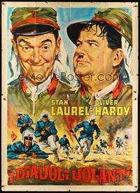2e199 FLYING DEUCES Italian 2p R60s great different art of Legionnaires Stan Laurel & Oliver Hardy!