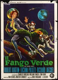 2e207 GREEN SLIME Italian 2p '69 classic cheesy sci-fi, art of sexy astronaut & monster by Stefano!