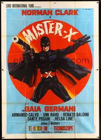2e236 MISTER X Italian 2p '67 Ezio Tarantelli art of wacky masked superhero with cape & gun!