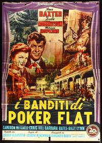 2e241 OUTCASTS OF POKER FLAT Italian 2p '52 different art of Baxter & Robertson by De Amicis!