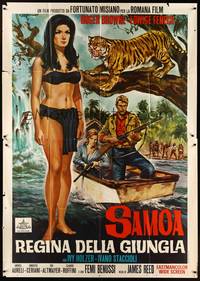 2e251 SAMOA QUEEN OF THE JUNGLE Italian 2p '68 art of sexy barely-dressed Edwige Fenech by Stefano!