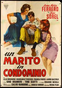 2e272 UN MARITO IN CONDOMINIO Italian 2p '63 art of Jean Sorel between sexy girls by Arnaldo Putzu!