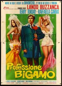 2e273 VIKING WHO BECAME A BIGAMIST Italian 2p '69 great art of Lando Buzzanca between sexy brides!