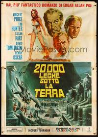 2e276 WAR-GODS OF THE DEEP Italian 2p '68 Vincent Price, Jacques Tourneur, sexy art by Mos!
