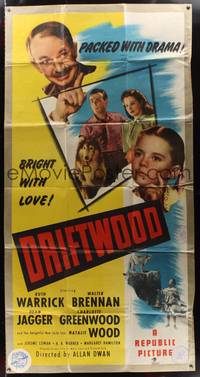 2f025 DRIFTWOOD 3sh '47 great image of adorable young Natalie Wood + Walter Brennan!
