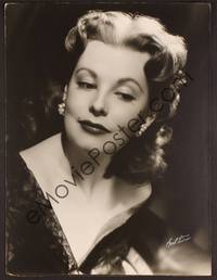 2f001 ARLENE DAHL signed deluxe 15x20 still '40s by Bert Six, great close portrait in low cut dress!