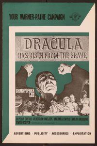 2f134 DRACULA HAS RISEN FROM THE GRAVE English pressbook '69 Hammer, vampire Christopher Lee!