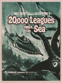 2f046 20,000 LEAGUES UNDER THE SEA pressbook R71 Jules Verne, wonderful art of deep sea divers!