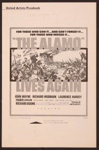 2f053 ALAMO pressbook R67 John Wayne & Richard Widmark in the War of Independence!