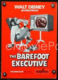2f070 BAREFOOT EXECUTIVE pressbook '71 Disney, art of Kurt Russell & wacky chimp gone bananas!