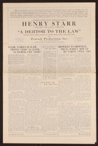 2f122 DEBTOR TO THE LAW pressbook '19 outlaw Henry Starr, The Man Who Stole a Million!