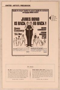 2f132 DR. NO/FROM RUSSIA WITH LOVE pressbook '65 Sean Connery is James Bond, double the danger!