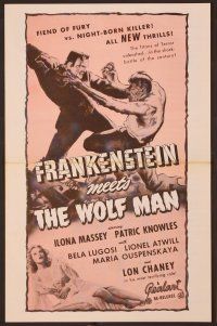 2f158 FRANKENSTEIN MEETS THE WOLF MAN pressbook R50s Bela Lugosi, Ilona Massey & Lon Chaney Jr.!