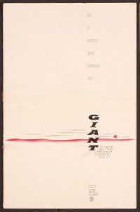 2f163 GIANT pressbook '56 James Dean, Elizabeth Taylor, Rock Hudson, directed by George Stevens!