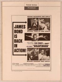 2f168 GOLDFINGER pressbook '64 wonderful images of Sean Connery as James Bond 007!