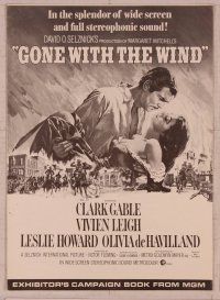 2f169 GONE WITH THE WIND pressbook R68 art of Clark Gable & Vivien Leigh by Howard Terpning!