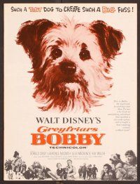 2f179 GREYFRIARS BOBBY pressbook '61 Walt Disney, huge close up art of cute tiny Skye Terrier!