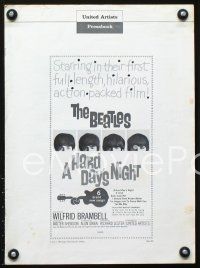 2f183 HARD DAY'S NIGHT pressbook '64 great images of The Beatles, rock & roll classic!