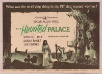 2f186 HAUNTED PALACE pressbook '63 Vincent Price, Lon Chaney, Edgar Allan Poe, cool horror art!