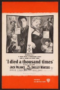 2f211 I DIED A THOUSAND TIMES pressbook '55 Jack Palance, Shelley Winters, Lori Nelson, Lee Marvin