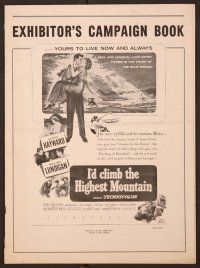 2f212 I'D CLIMB THE HIGHEST MOUNTAIN pressbook '51 Susan Hayward & William Lundigan!