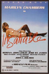 2f218 INSATIABLE pressbook '80 super sexy completely naked Marilyn Chambers!