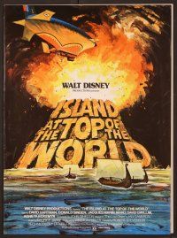 2f222 ISLAND AT THE TOP OF THE WORLD pressbook '74 Disney's adventure beyond imagination, cool art!