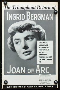 2f228 JOAN OF ARC pressbook R57 many images of pretty Ingrid Bergman, Jose Ferrer!