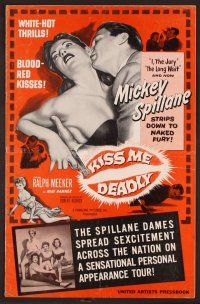 2f243 KISS ME DEADLY pressbook '55 Mickey Spillane, Robert Aldrich, Ralph Meeker as Mike Hammer!