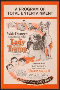 2f247 LADY & THE TRAMP/ALMOST ANGELS pressbook '62 Walt Disney double-bill