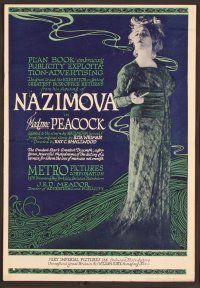 2f280 MADAME PEACOCK pressbook '20 wonderful full-length image of Alla Nazimova!